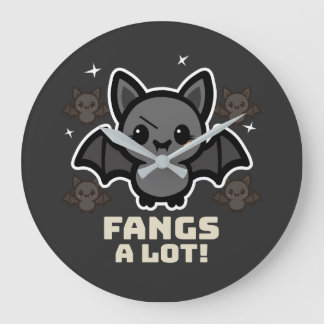 Spooky Kawaii Fladdermus Halloween Large Clock Stor Klocka