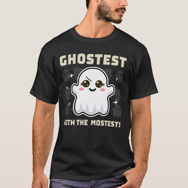 Spooky Kawaii Ghost Halloween Manar-Shirt T Shirt (Framsida)