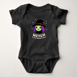 Spooky Kawaii Witch Halloween Baby Bodykostym T Shirt