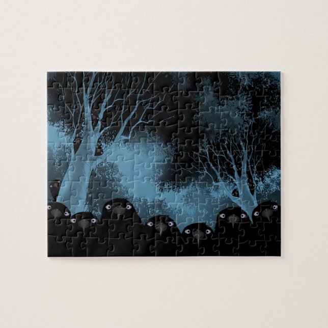 Spooky Kråkas Puzzle Pussel (Horisontell)