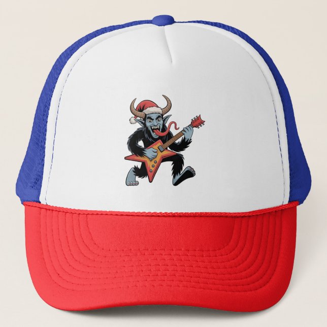 Spooky Krampus Guitar Electric Sten jul Keps (Framsida)