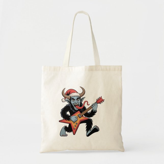 Spooky Krampus Guitar Electric Sten jul Tygkasse (Framsidan)
