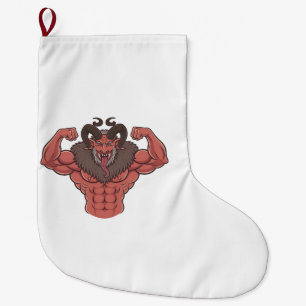 Spooky Krampus julflexing Muscle Fitness Stor Julstrumpa