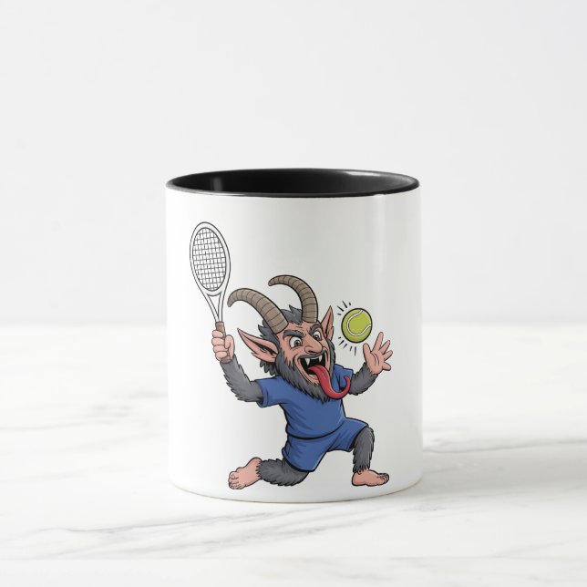 Spooky Krampus Spelar Tennis-jul Mugg (Center)