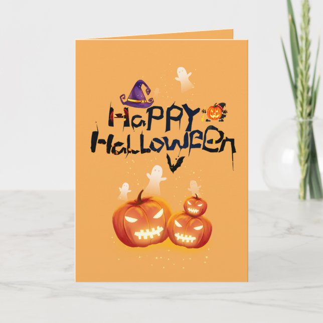 SPOOKY LANTERNS HALLOWEEN-KORT FÖR BARN KORT (Framsida)