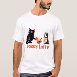 Spooky Latte Cat T Shirt