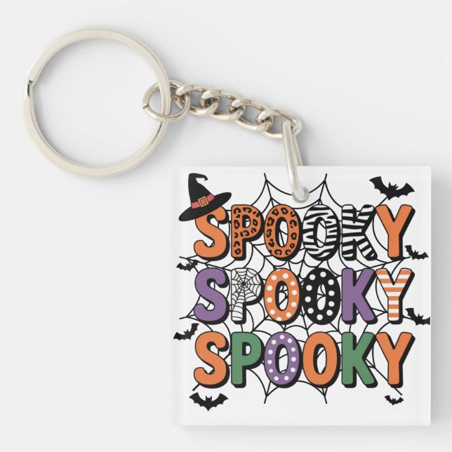 Spooky Lettering Witch Hat och Fladdermus Hallowee (Framsidan)