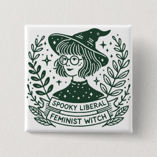 SPOOKY liberal feministisk Witch Knapp