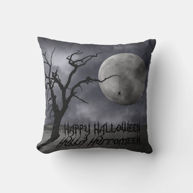 Spooky Ligcape Halloween Kudde (Framsida)