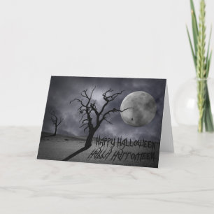 Spooky liggande Halloween-kort Kort