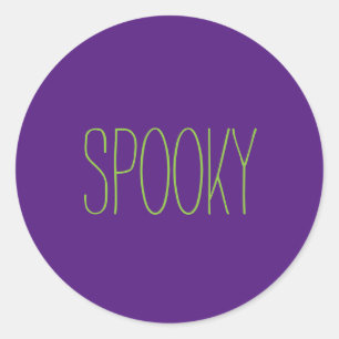 Spooky lila grönt Halloween handskriven Runt Klistermärke