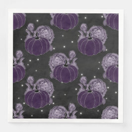 SPOOKY LILA HALLOWEEN PUMPKINS FLOWERS PAPPERSSERVETT