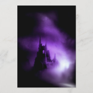 Spooky Lila Haunted Castle Inbjudningar