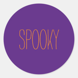 Spooky lila orange Halloween handskriven Runt Klistermärke