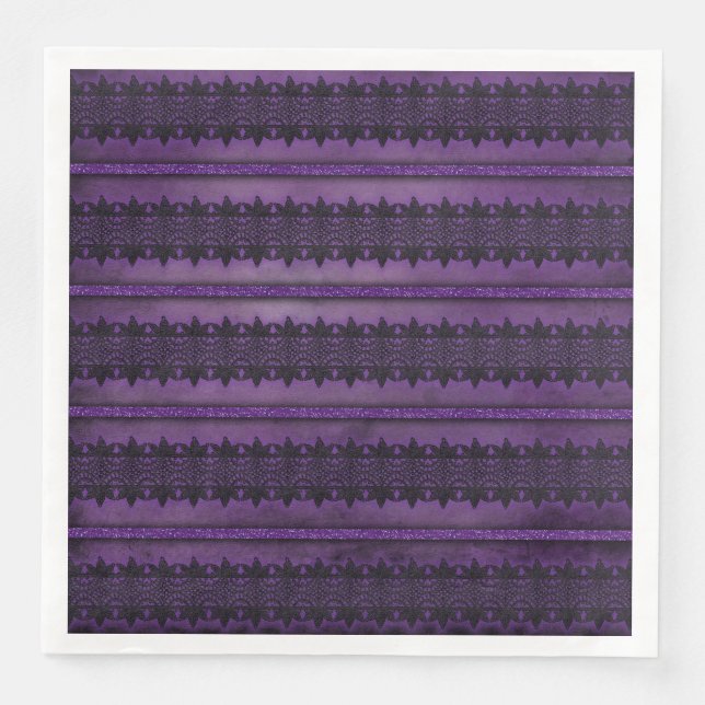 SPOOKY LILA SNÖRE LOOK HALLOWEEN MÖNSTER PAPPERSSERVETT (Framsida)