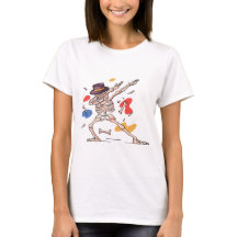 Spooky Lila Tecknad Skeleton Dabbing Art