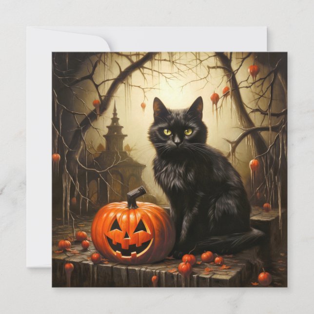 Spooky Little Black Cat Kort (Framsida)