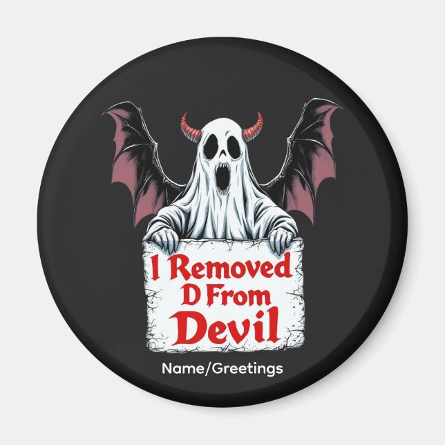 Spooky Little Devil Ghost Cute Halloween Aesthetic Magnet (Framsidan)
