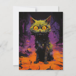 Spooky Little Halloween Cat Vykort