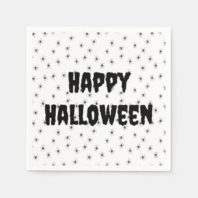 Spooky Little Spiders över Halloween Pappersservett (Framsidan)