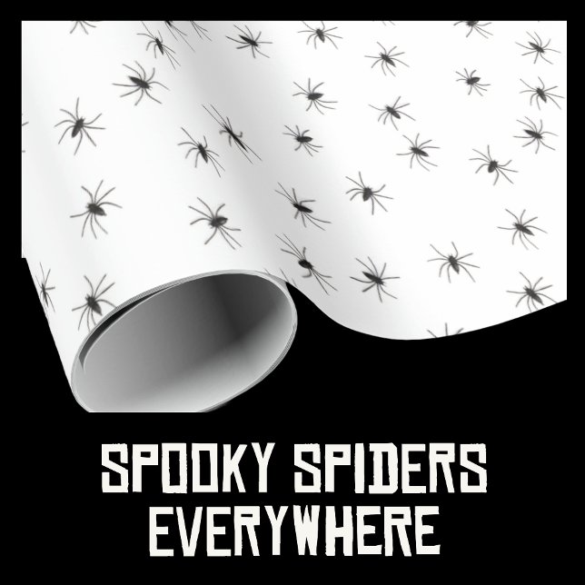 Spooky Little Spiders över Halloween Presentpapper (Decorate Your Haunted House with Spooky Spider Wrapping Paper!)