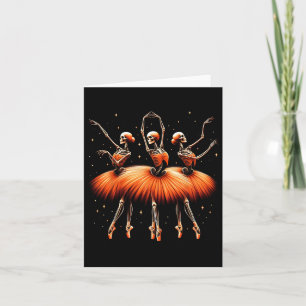 Spooky Llerina Skeleton Dance Funny Halloween Llet Kort