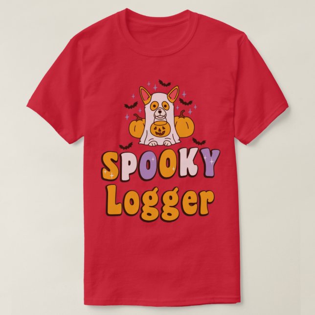 Spooky Logger Halloween Costume Hund T Shirt (Design framsida)