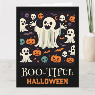 Spooky Lycklig Ghost Boo-tiful Halloween Kort