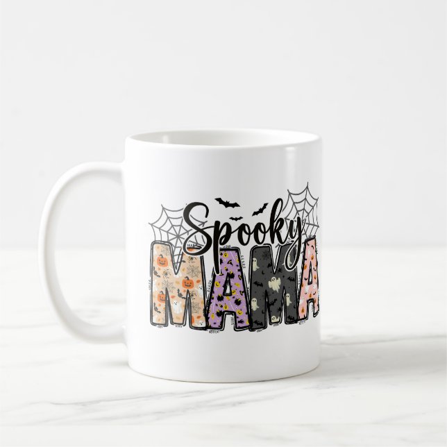 Spooky Mama – Cute Halloween for Moms Kaffemugg (Vänster)