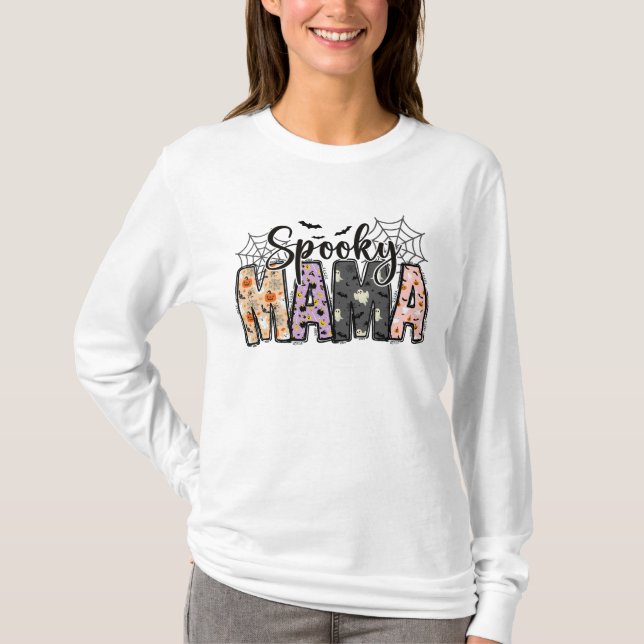 Spooky Mama – Cute Halloween for Moms T Shirt (Framsida)