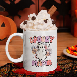Spooky Mama Funny Halloween Ghost Kaffemugg