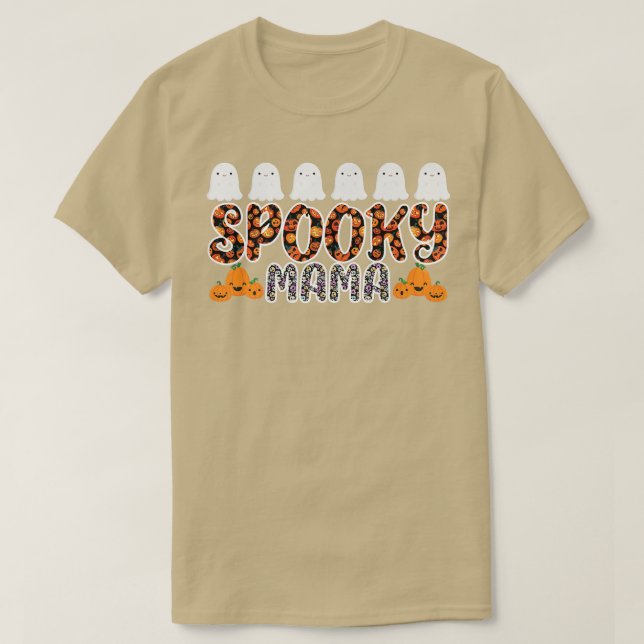 Spooky Mama Scary Halloween Mom Spooky Premium  T Shirt (Design framsida)