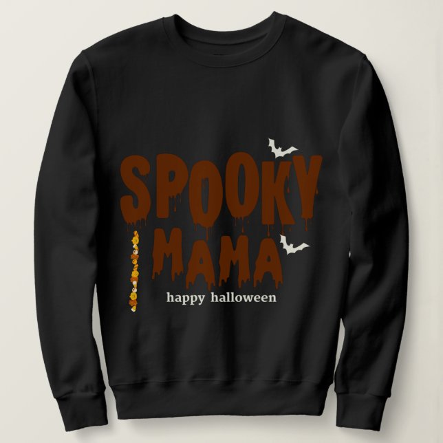 Spooky Mamma Black Sweatshirt T Shirt (Design framsida)