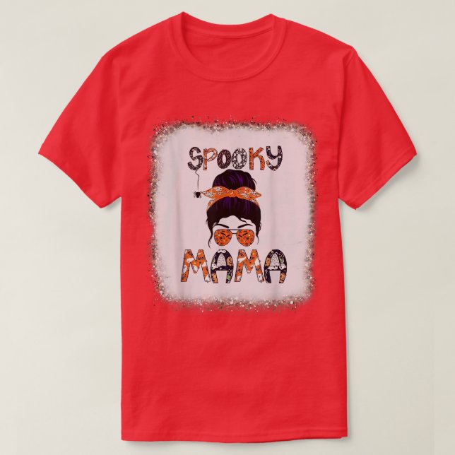 Spooky Mamma, Boy Girl Party Scary Horror Leopard  T Shirt (Design framsida)