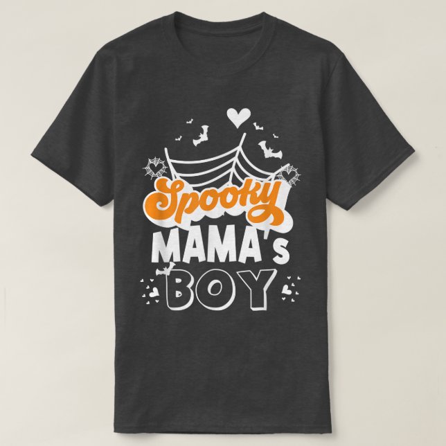 Spooky Mamma Boy Spooky Halloween-pojken T Shirt (Design framsida)