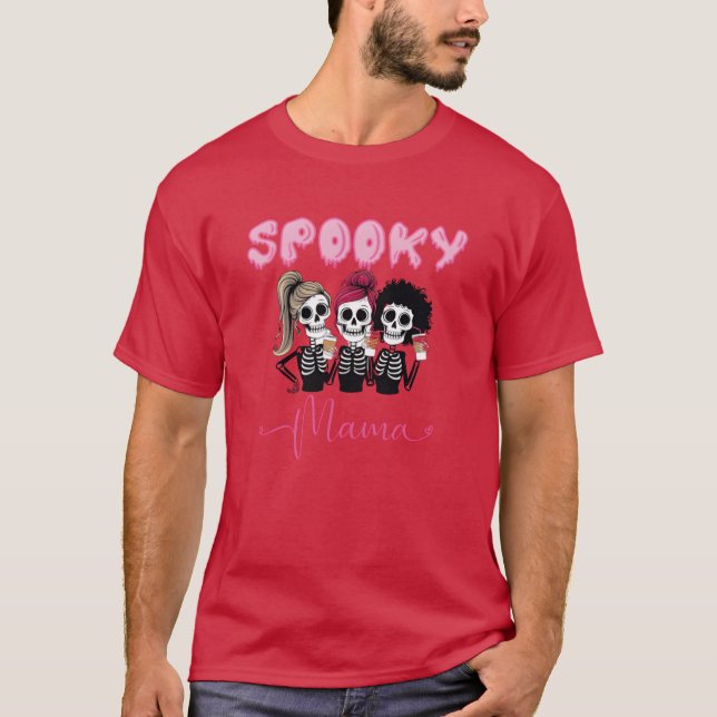 Spooky Mamma Halloween Halloween Mamma och Me frie T Shirt (Framsida)
