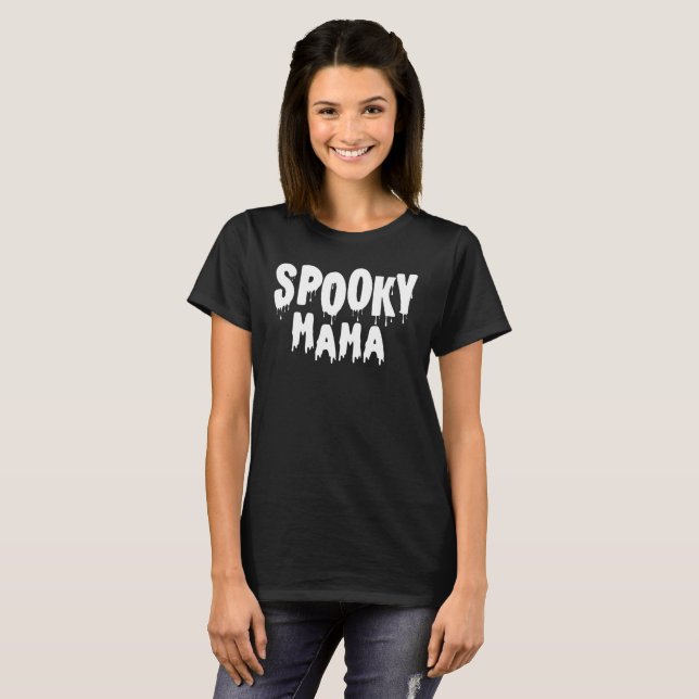 Spooky Mamma Halloween T Shirt (Hel framsida)