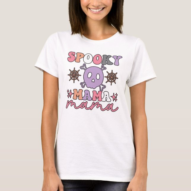 Spooky Mamma Halloween T-Shirt (Framsida)