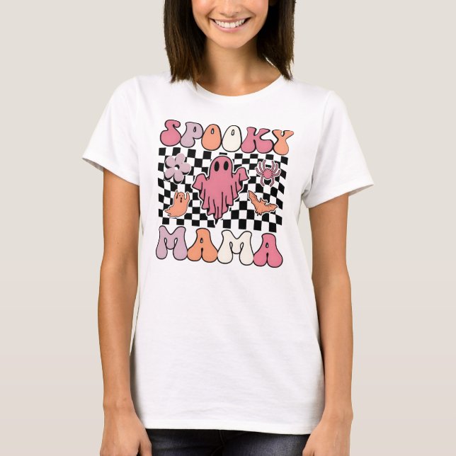 Spooky Mamma Retro Halloween | Cute Vintage T Shirt (Framsida)