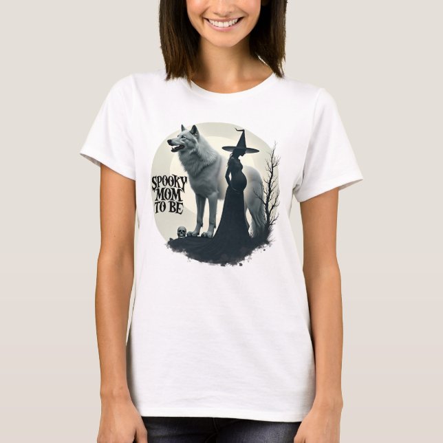 Spooky Mamma som ska tillkännages i Baby T Shirt (Framsida)