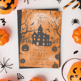Spooky Mansion Halloween Costume Party Inbjudningar
