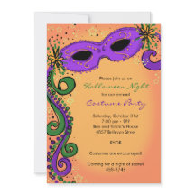 Spooky Mardi Gras-inbjudan till Halloween fest