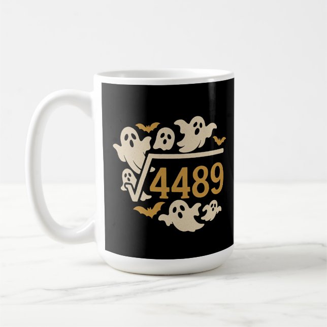 Spooky Math Halloween-design 4489 Kaffemugg (Vänster)