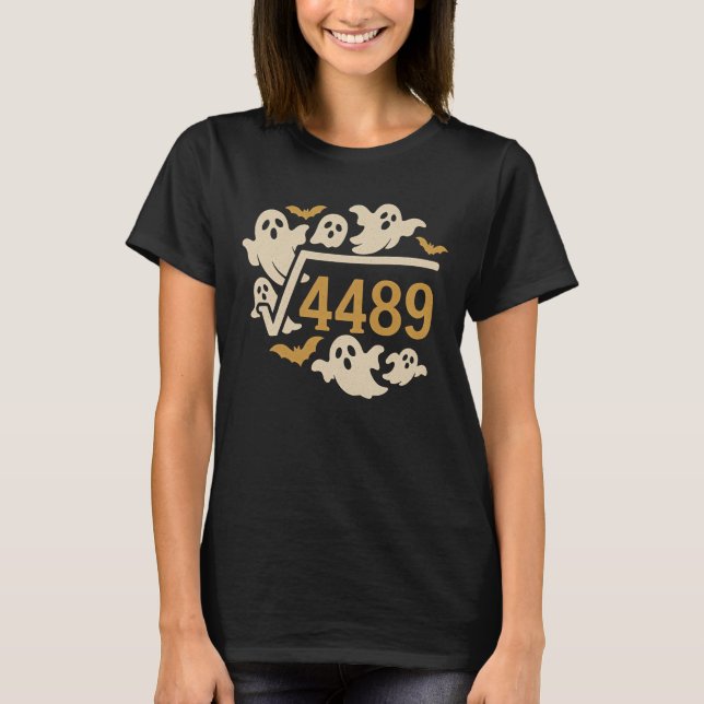 Spooky Math Halloween-design 4489 T Shirt (Framsida)