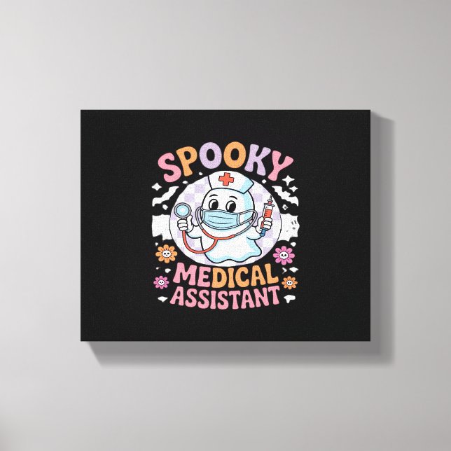 Spooky Medical Assistant Cute Halloween Essential Canvastryck (Framsida)