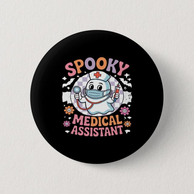 Spooky Medical Assistant Cute Halloween Essential Knapp (Framsida)