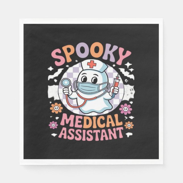 Spooky Medical Assistant Cute Halloween Essential Pappersservett (Framsidan)