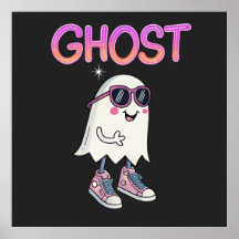 Spooky, men Coola Ghost Poster - Roligt Halloween
