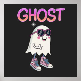 Spooky, men Coola Ghost Poster - Roligt Halloween