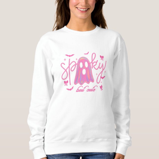 Spooky men Cute-Rosa Neon Ghost HalloweenAesthetic T Shirt (Framsida)